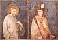 św. FRANCISZEK i św. LUDWIK z TULUZY: SIMONE MARTINI (1280/85, Siena - 1344, Avignon), 1318, fresk, 120x152cm, niższy kościół św. Franciszka, Asyż; źródło: www.wga.hu