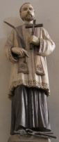 św. MELCHIOR GRODZIECKI - współczesna figurka, kościół pw. Świętej Trójcy, Cieszyn; źródło: nepomuki.pl