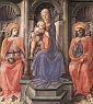 MADONNA na TRONIE między ŚWIĘTYMI (fragm: św. KOSMA i DAMIAN): LIPPI, Fra Filippo (1406, Florencja - 1469, Spoleto), ok. 1445, tempera na desce, 196x196cm, Galleria degli Uffizi, Florencja; źródło: www.wga.hu