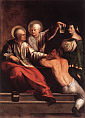 św. KOSMA i DAMIAN: DOSSI, Dosso (ok. 1490, Ferrara - 1542, Ferrara), 1534-42, olejny na płótnie, Galleria Borghese, Rzym; źródło: www.wga.hu