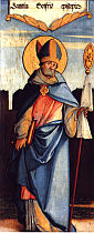 św. GODFRYD z AMIENS: MISTRZ Z MEßKIRCH (XIVw.), ok. 1535/40, kościół św. Marcina, Meßkirch; źródło: commons.wikimedia.org