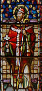 św. WAWRZYNIEC z DUBLINA: witraż, pro-katedra NMP, Dublin; źródło: www.flickr.com