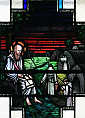 św. FINNIAN z CLONARD - NAUCZYCIEL APOSTOŁÓW IRLANDII: z 'ŻYCIE św. FINNIANA', 1957, witraż, kościół św. Finniana, Clonard, Irlandia; źródło: commons.wikimedia.org