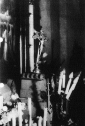 KOŁYSZĄCY się KRUCYFIKS - fot. Józef Peške, 4.i.1950, kościół pw. Wniebowzięcia Najświętszej Maryi Panny, Číhošť; źródło: www.farnostcihost.cz